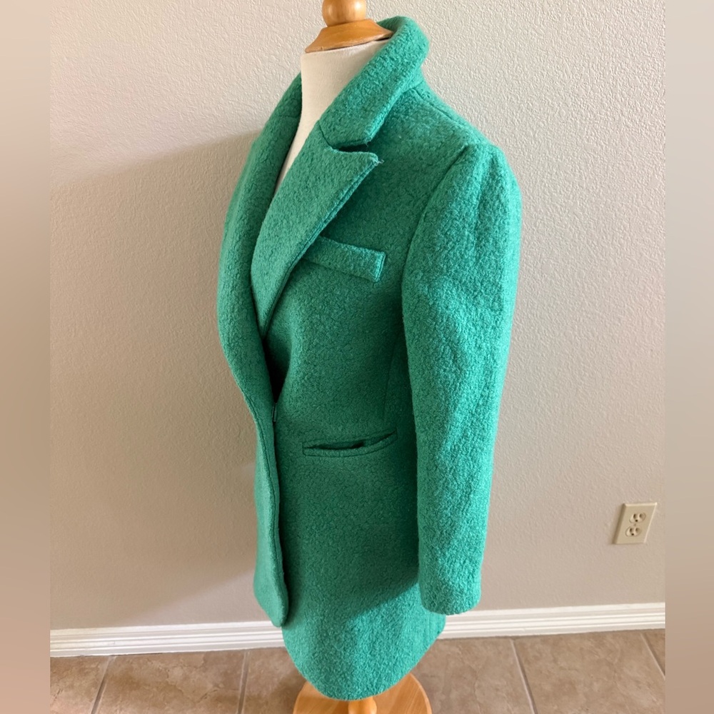 Beautiful Vintage Boucle Knit COAT SZ M Fabulous Buttons Kelly Green Gorgeous! - Picture 10 of 15